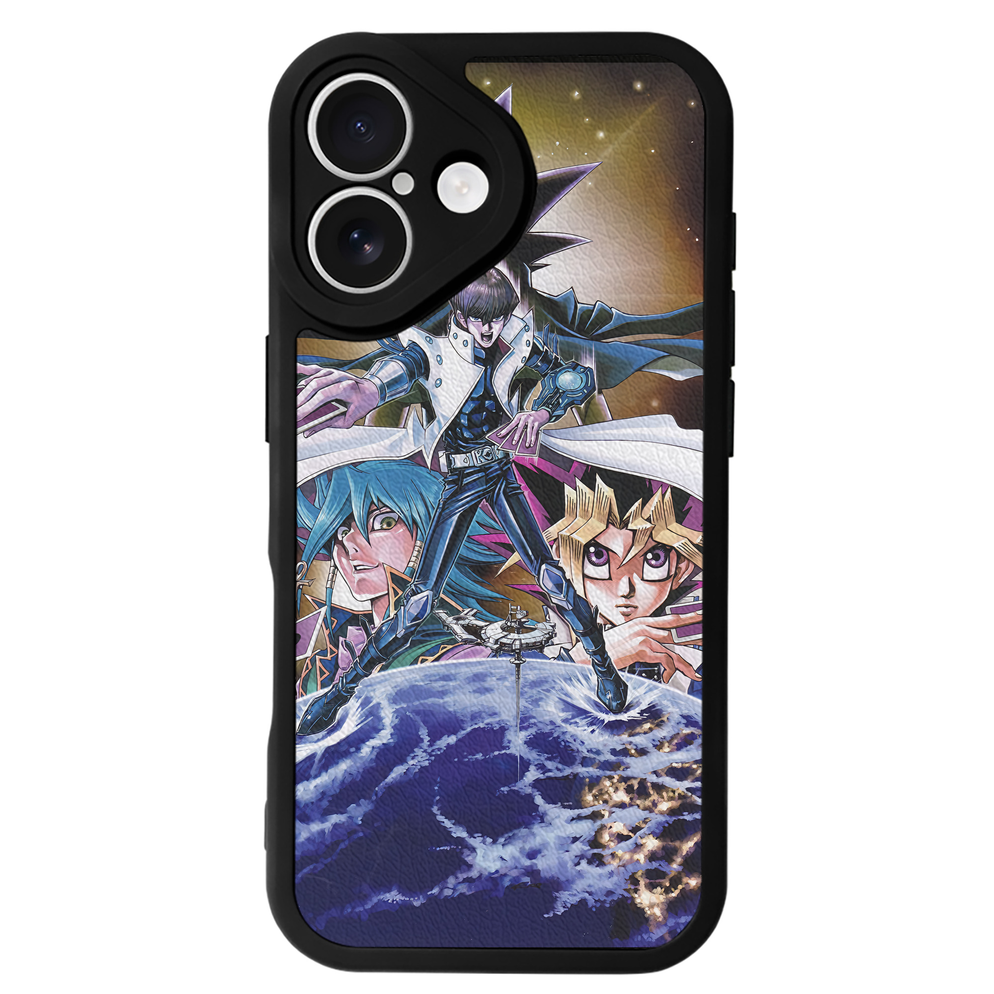 （画像用） 遊☆戯☆王 Yu-Gi-Oh! 【iPhone 16シリーズ対応】シリコンスマホケース（レザー調） 材質：シリコン